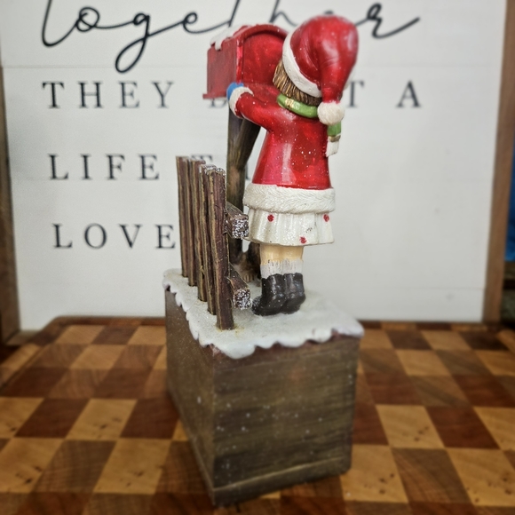 Letter to Santa Girl and her dog Mailbox December Block Calender Decorat… - Picture 7 of 15
